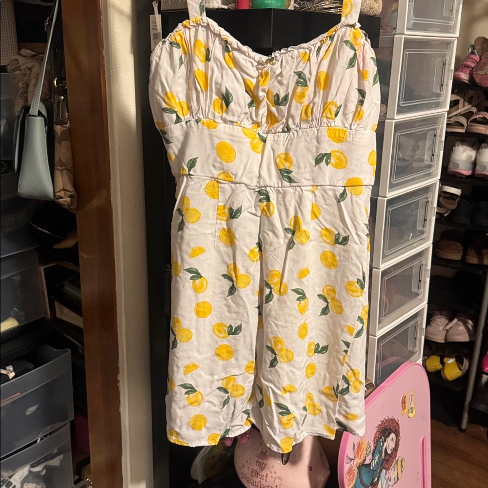 Lemon Print Mini Dress